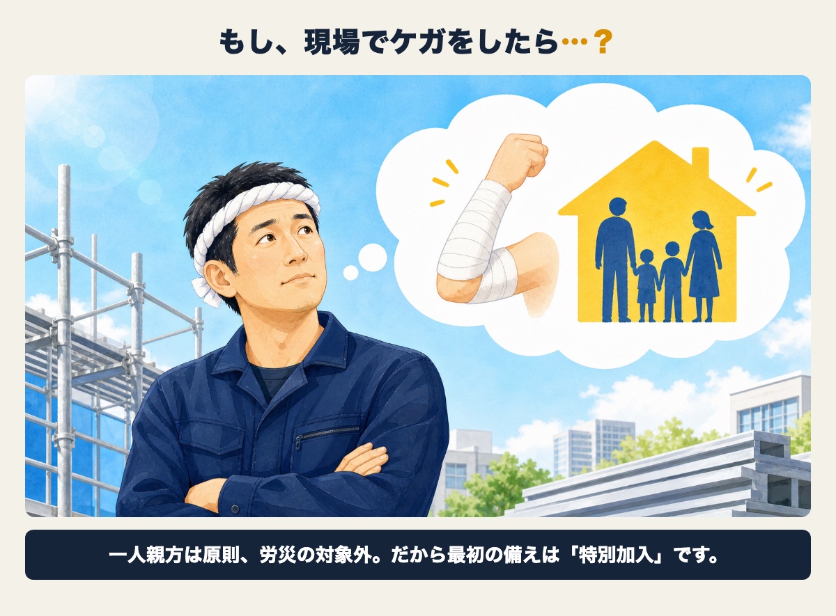 もし現場でケガをしたら——一人親方は原則、労災の対象外